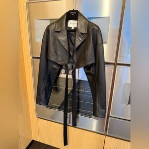 $5600 Rare Alaia leather wrap jacket FR38